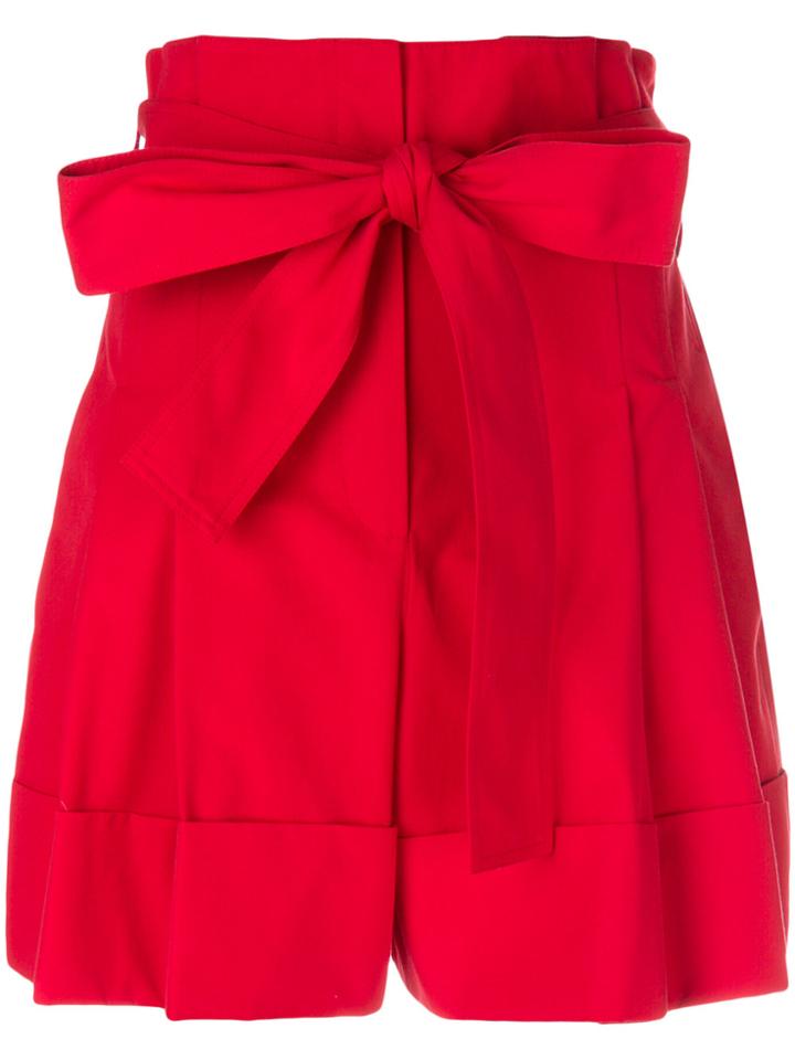 Alexander Mcqueen High-waisted Tie Shorts - Red
