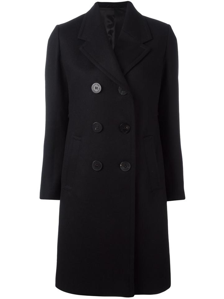 Neil Barrett Double Breasted Coat, Women's, Size: 44, Black, Polyamide/polyester/viscose/virgin Wool