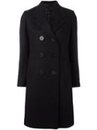 Neil Barrett Double Breasted Coat, Women's, Size: 44, Black, Polyamide/polyester/viscose/virgin Wool