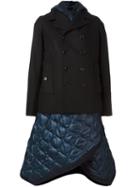 Diesel Black Gold Quilted Deconstructred Peacoat, Women's, Size: 38, Blue, Cotton/polyamide/polyester/virgin Wool