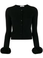 Valentino Petal Cuffs Cardigan - Black