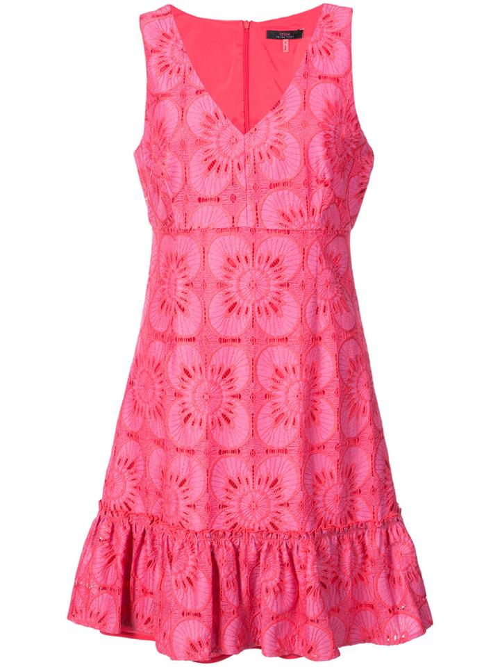Trina Turk Embroidered Mini Dress - Pink & Purple