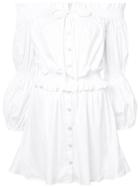 Caroline Constas Off-the-shoulders Longsleeved Dress - White