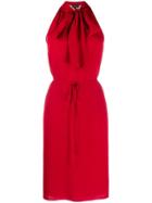 Theory Halter Scarf Dress - Red
