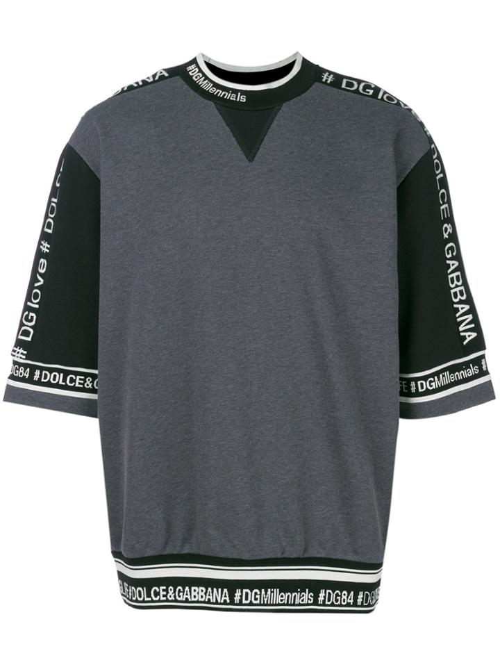 Dolce & Gabbana Logo Trim Sweatshirt - Grey