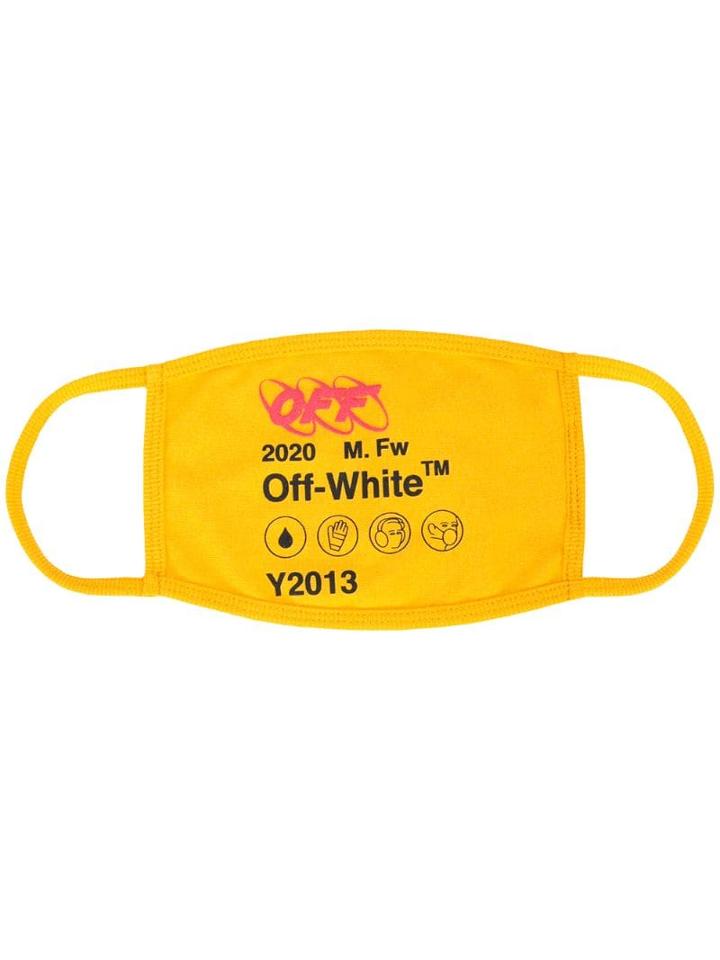 Off-white Logo Print Mask - Yellow
