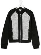 Karl Lagerfeld Kids Bouclé Bomber Jacket - Black