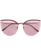 Bottega Veneta Eyewear Cat Eye Sunglasses - Pink & Purple