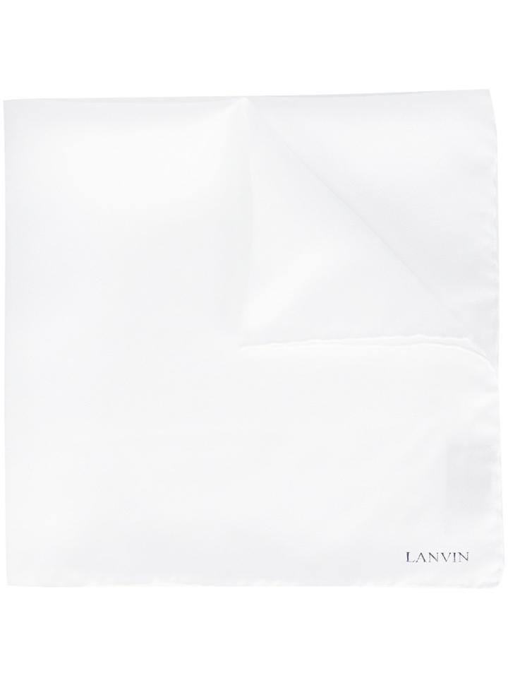 Lanvin Classic Plain Pocket Square - White