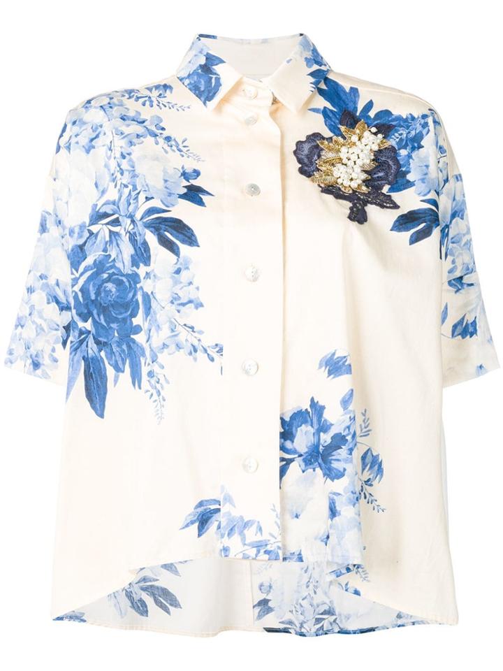 Antonio Marras Blue Floral Blouse - Neutrals