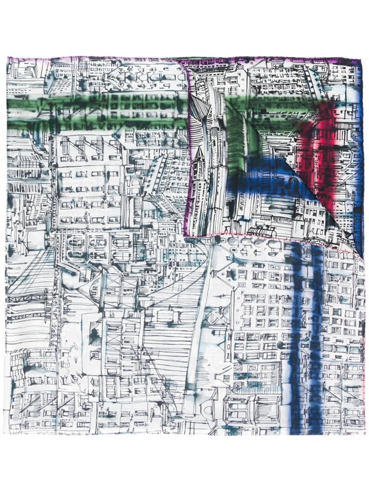 Faliero Sarti City Print Scarf - White