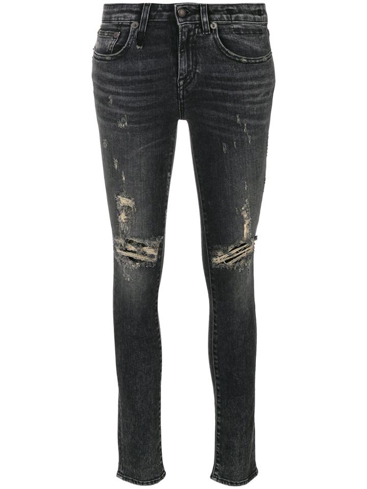 R13 Skinny Distressed Jeans - Grey