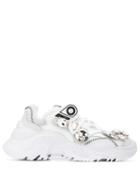 Nº21 Crystal Embellished Sneakers - White