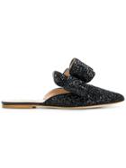 Polly Plume Betty Bow Slippers - Black