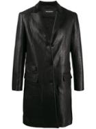 Neil Barrett Pebbled Leather Coat - Black