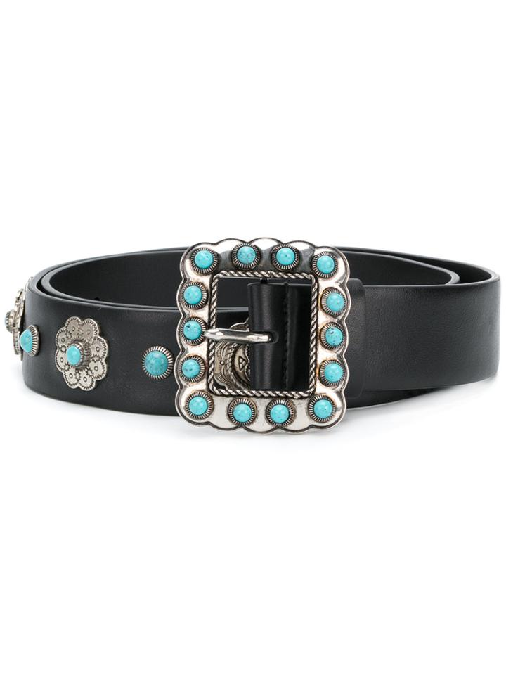 Prada Embellished Western Belt - Black