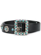 Prada Embellished Western Belt - Black