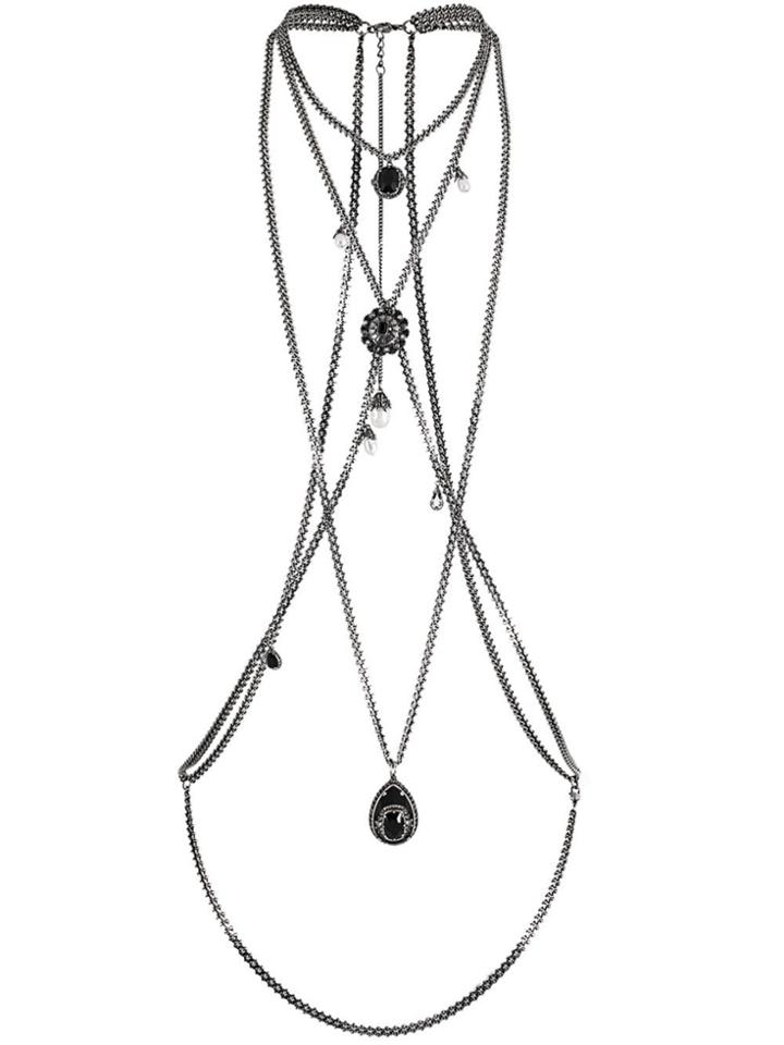 Alexander Mcqueen Jewelled Chain Harness - Silver