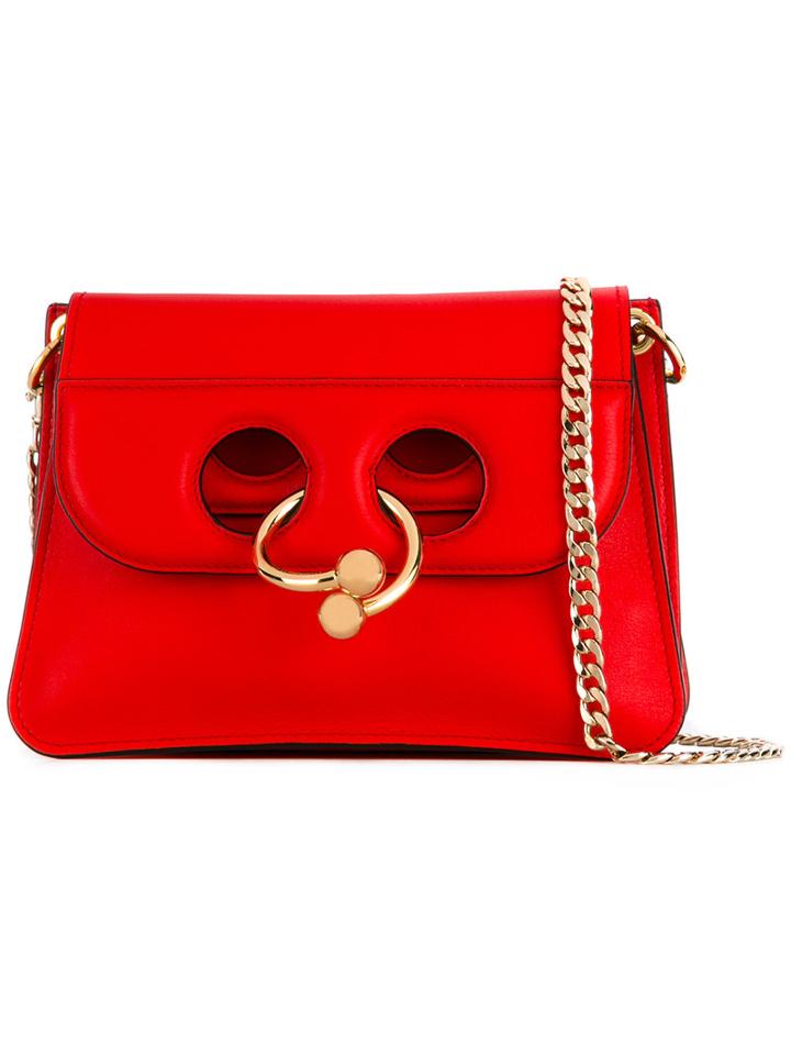 J.w.anderson Pierce Shoulder Bag, Women's, Red, Calf Leather