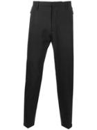 Emporio Armani Tapered Zip Detail Trousers - Black