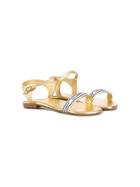 Dolce & Gabbana Kids Logo Trim Sandals - Gold