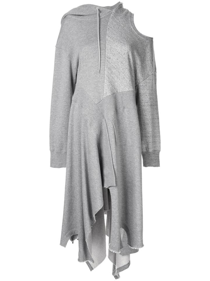 Maison Mihara Yasuhiro Asymmetric Hoodie Dress - Grey
