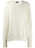 Ann Demeulemeester Oversized Round Neck Jumper - White