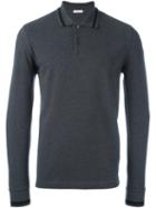 Moncler Long Sleeve Polo Shirt, Men's, Size: Large, Grey, Cotton