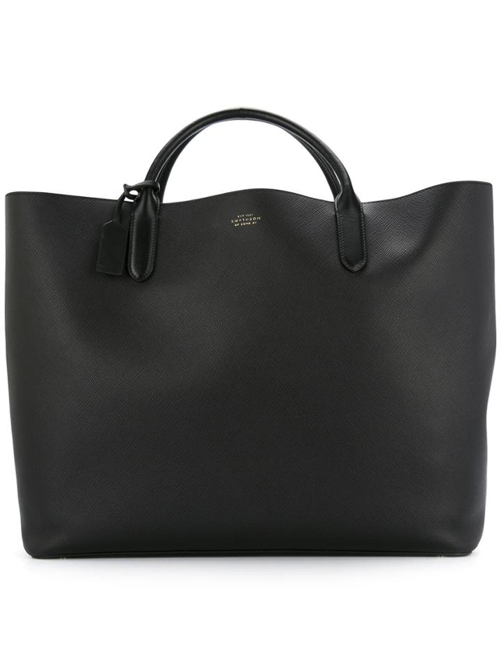 Smythson Panama Large Tote Bag - Black