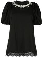 Simone Rocha Pearl Trim T-shirt - Black