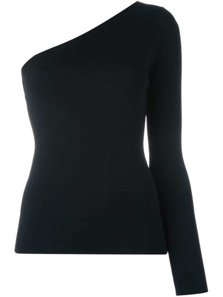 Theory One-shoulder Long Sleeve Top, Women's, Size: Small, Black, Rayon/nylon/spandex/elastane