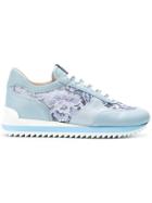Le Silla Lace-panelled Sneakers - Blue