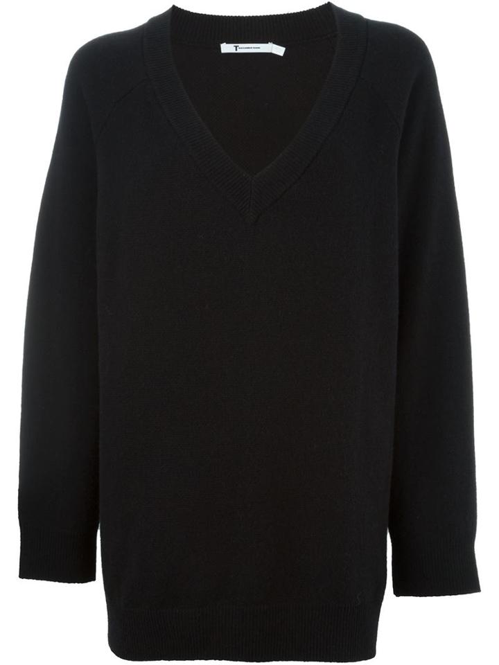 T By Alexander Wang V-neck Sweater, Women's, Size: Xs, Black, Cashmere/wool