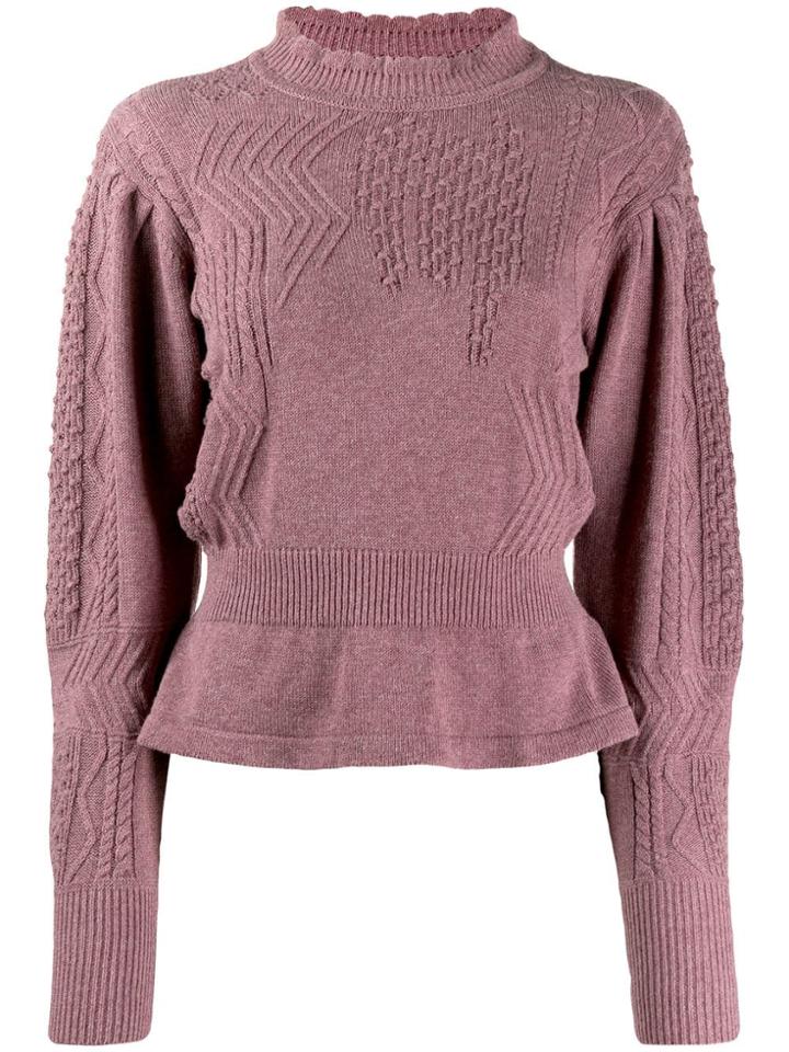 Isabel Marant Étoile Peplum Hem Knitted Jumper - Purple