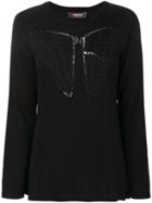Jo No Fui Butterfly Longsleeved Top - Black