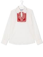 Touriste Long Sleeve Embroidered Blouse - White