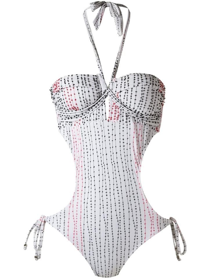 Amir Slama Embroidered Swimsuit - White
