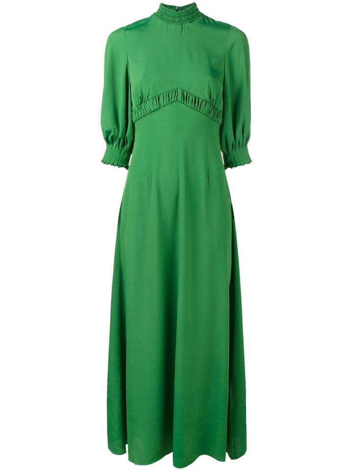 Emilia Wickstead - Natasia Gathered Dress - Women - Silk/viscose - 6, Green, Silk/viscose
