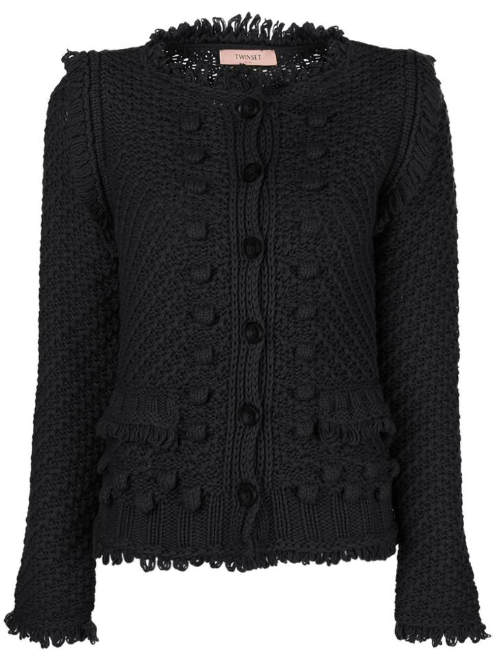 Twin-set Bouclé Cardigan - Black