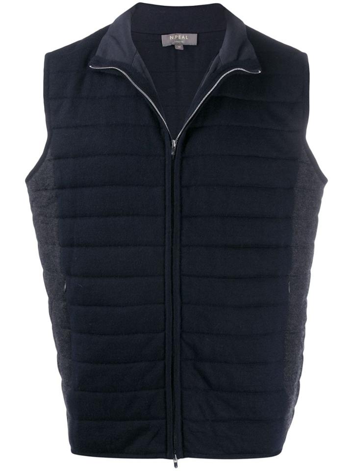 N.peal Zip Through Padded Gilet - Blue