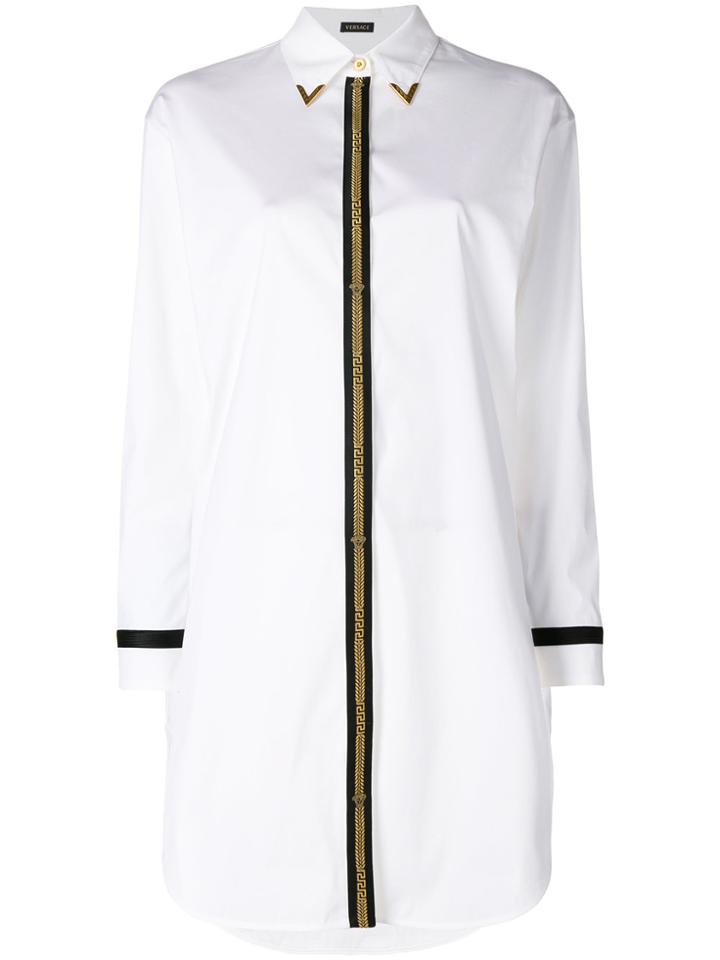 Versace Embroidered Oversized Shirt - White