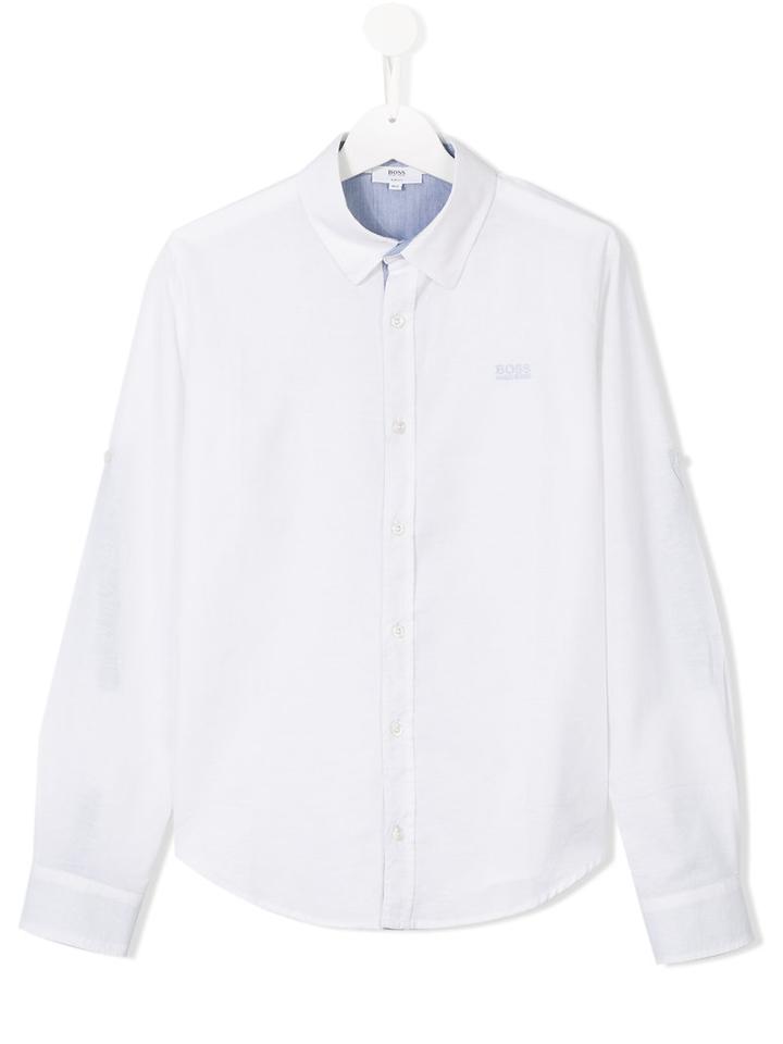 Boss Kids Classic Long Sleeve Shirt, Boy's, Size: 14 Yrs, White