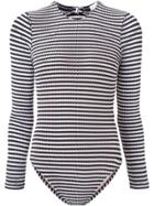 Fleur Du Mal Striped One Piece - Black
