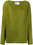 8pm Ribbed Knit Boxy Sweater - Green
