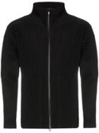 Homme Plissé Issey Miyake Pleated Crepe Zip Up Jacket - Black