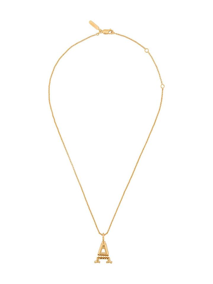 Chloé Letter A Pendant Necklace - Gold
