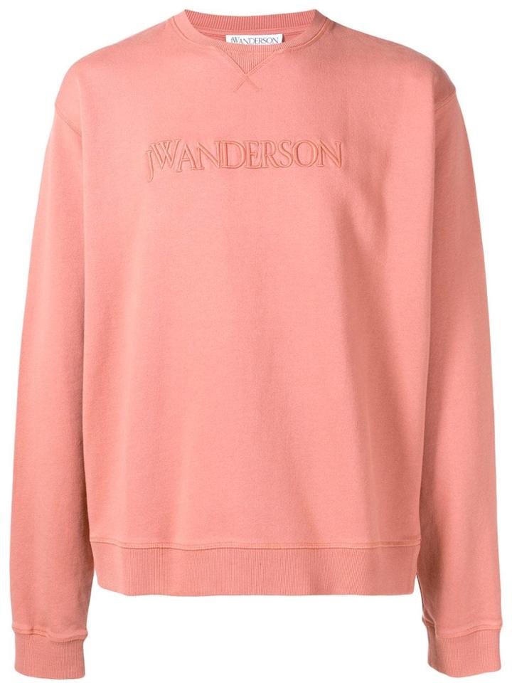 Jw Anderson Embroidered Logo Sweatshirt - Pink