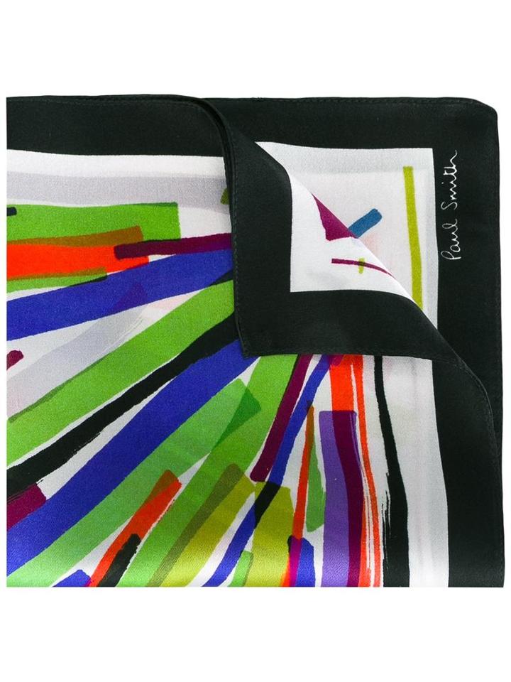 Stripe Print Pocket Square, Men's, Silk, Paul Smith