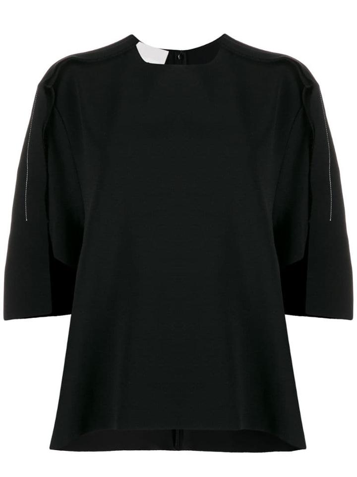 Maison Margiela Draped Knitted Top - Black