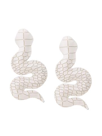 Lako Bukia X Natia Khutsishvili Snake Earring, White